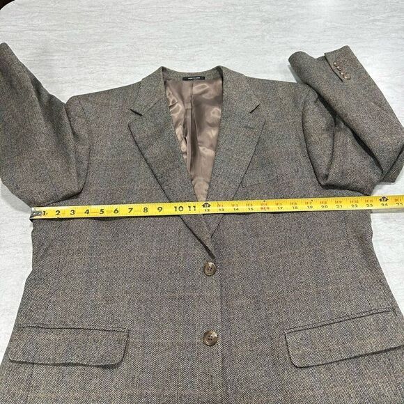 Lauren Ralph Lauren 100% Wool 2 Button Blazer Sport Coat Brown Plaid Size 44R - Picture 9 of 15